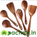  Wooden Serving and Cooking  POLISHED SHEESAM WOOD Spoons Set | Wood Spoons/Spatula for Cooking - Kitchen Tools - (Set of 6)