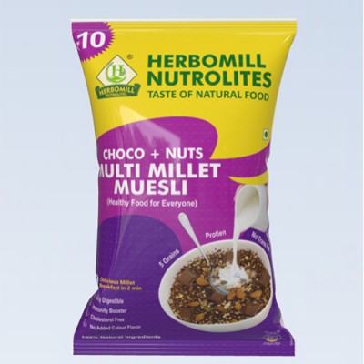 Herbomill Choco Nuts Multi Millet Muesli 20g Herbomill Choco Nuts Multi Millet Muesli 20g